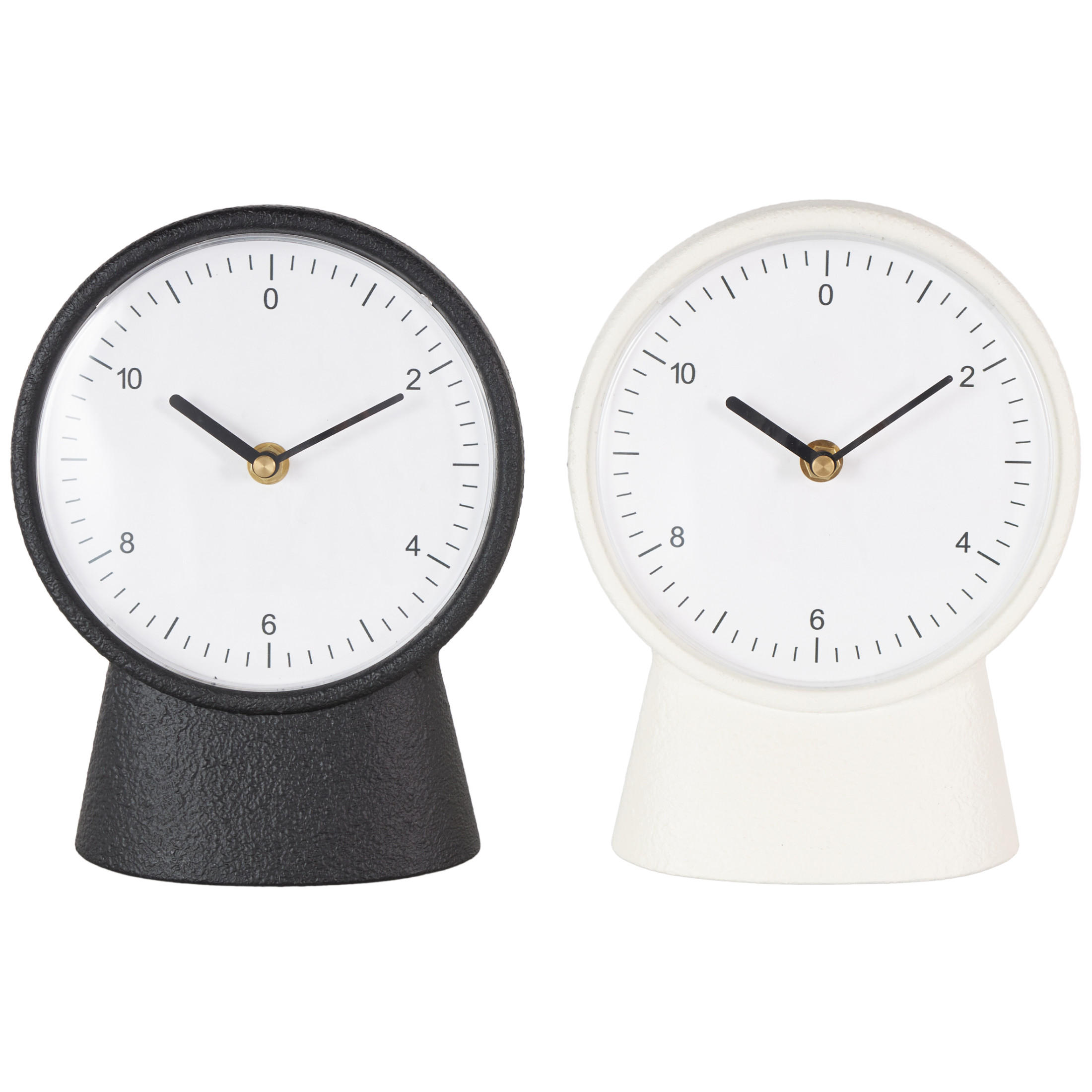 DecMode 9" Multi Colored Metal Textured Clock with Gold Accents, Set of 2