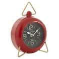 thumbnail image 1 of DecMode 9" Red Metal Clock with Gold Accents, 1 of 8
