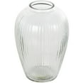 thumbnail image 1 of DecMode 9" Ribbed Fluted Glass Vase, 1 of 9