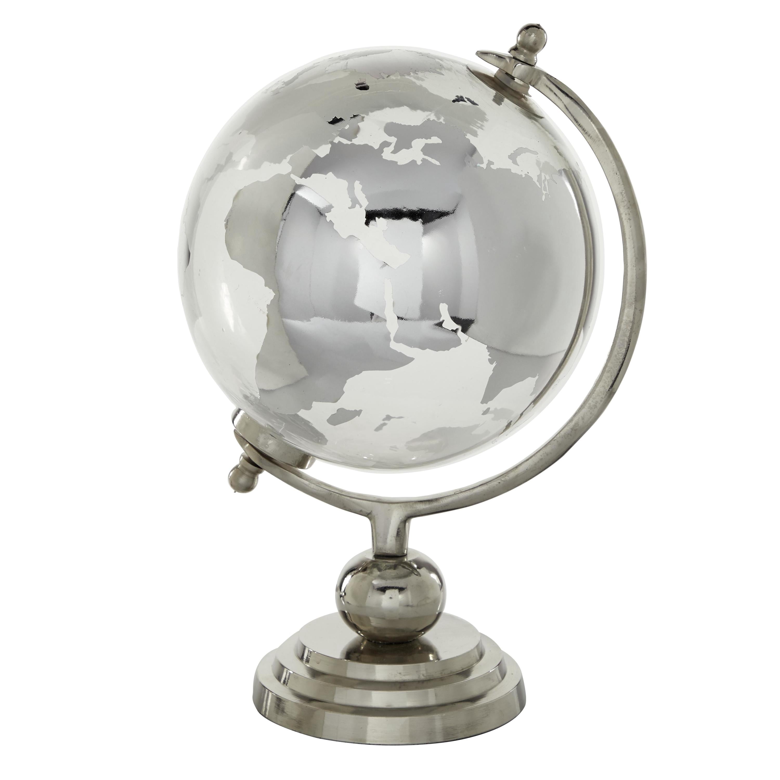 DecMode 9" Silver Globe with Tiered Base