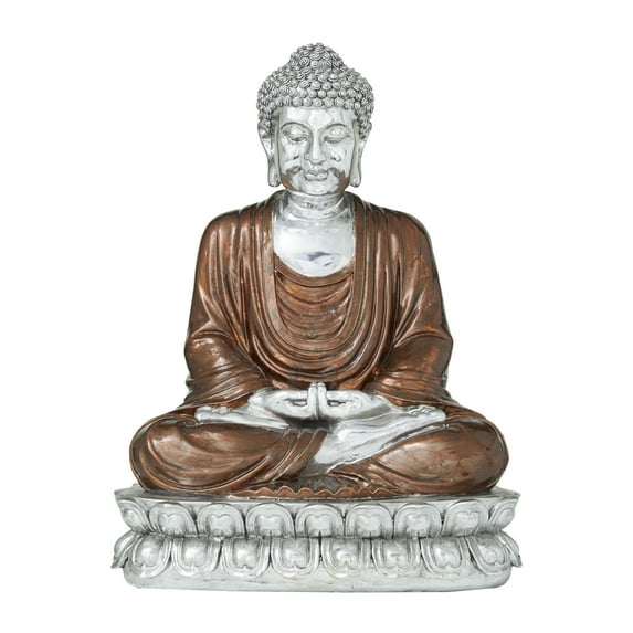 DecMode 9"W, 16"H Polystone Eclectic Sculpture, Copper, 1-Piece