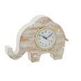 thumbnail image 1 of DecMode 9" White Wood Elephant Clock, 1 of 10