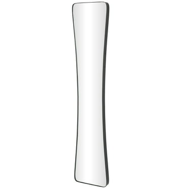 DecMode 9" x 45" Black Tall Abstract Wall Mirror