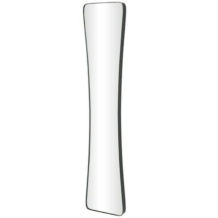 DecMode 9" x 45" Black Tall Abstract Wall Mirror