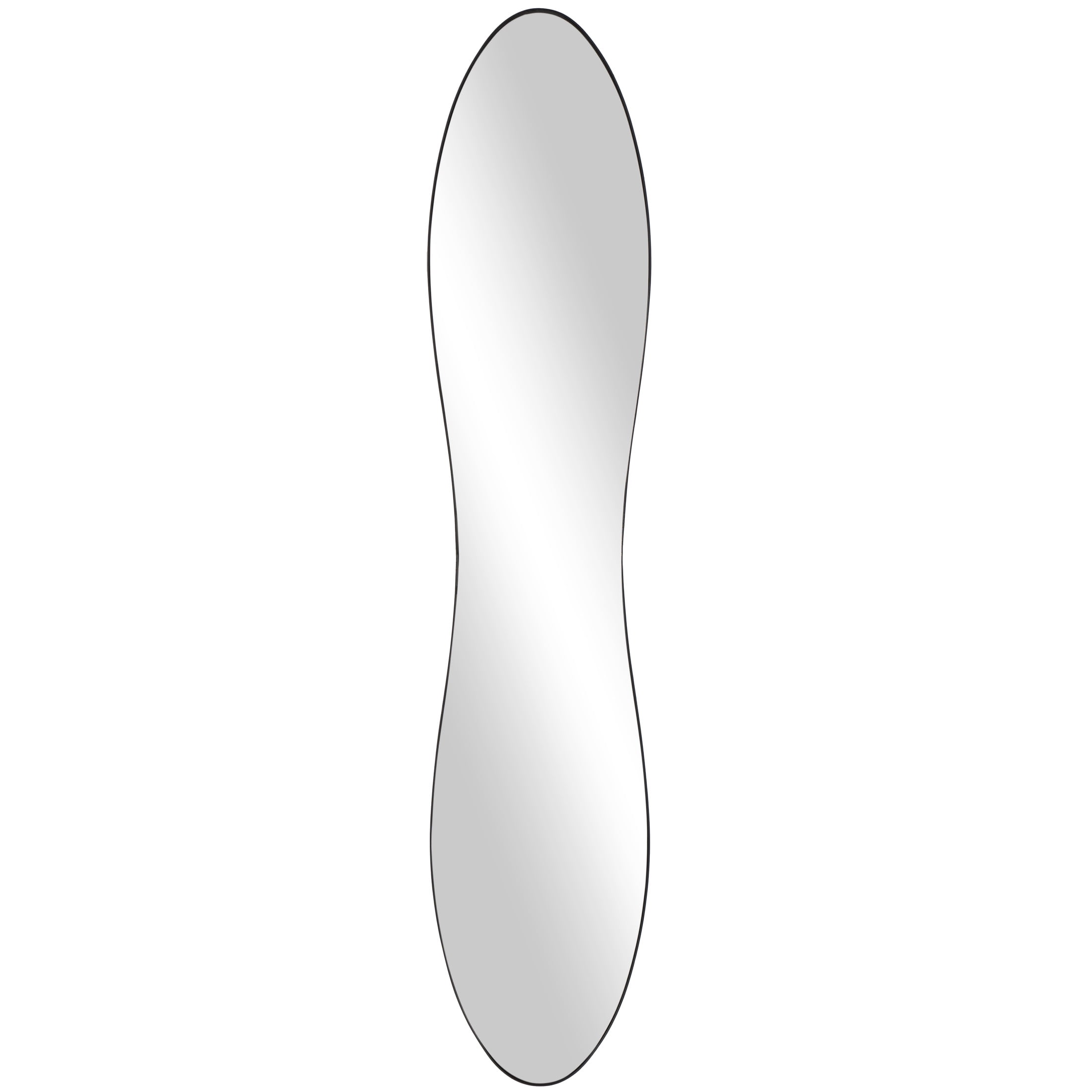 DecMode 9" x 45" Black Wavy Wall Mirror