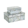 thumbnail image 1 of DecMode Abstract Handmade Mosaic Storage Multi Colored Mother of Pearl Shell Decorative Box, 2 Count, 1 of 9