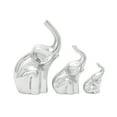 thumbnail image 1 of DecMode Aluminum Contemporary Elephant Sculpture, Silver, 3 - Pieces, 1 of 4