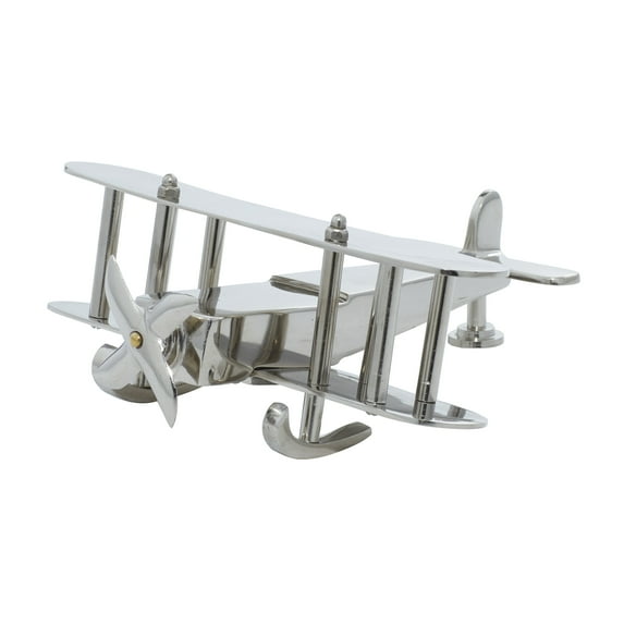 DecMode Aluminum Plane Modern Sculpture Silver