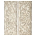 thumbnail image 1 of DecMode Beige Fiberclay Ceramic Handmade Carved Arabesque Geometric Wall Decor (2 Count), 1 of 12