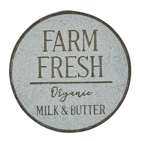 DecMode Beige Metal Farm Fresh Sign Wall Decor
