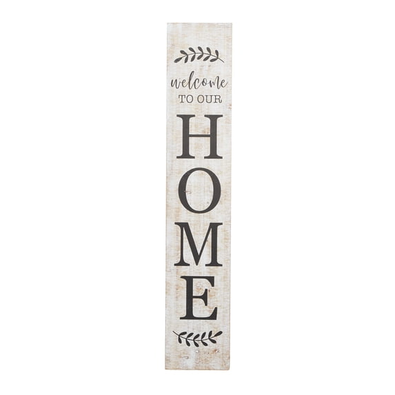DecMode Beige Wood Home Sign Wall Decor