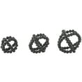 thumbnail image 1 of DecMode Black 6" Beaded Wood Orbs & Vase Filler with Overlapping Rings (3 Count), 1 of 10
