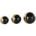 thumbnail image 1 of DecMode Black 6" Decorative Ball Plastic Orbs & Vase Filler with Gold Stripe (3 Count), 1 of 15