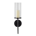 thumbnail image 1 of DecMode Black Aluminum Metal Geometric Wall Sconce with Glass Holder, 1 of 13