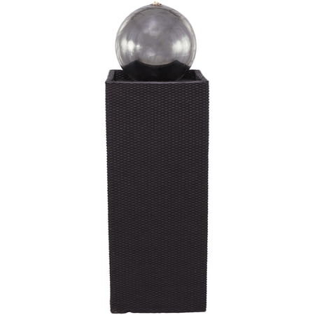 DecMode Black Fountain Indoor Outdoor Decor with LED Light