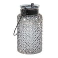 thumbnail image 1 of DecMode Black Glass Textured Candle Lantern, 1 of 8