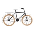 thumbnail image 1 of DecMode Black Metal Bike Wall Decor with Brown Wooden Wheels, 1 of 9