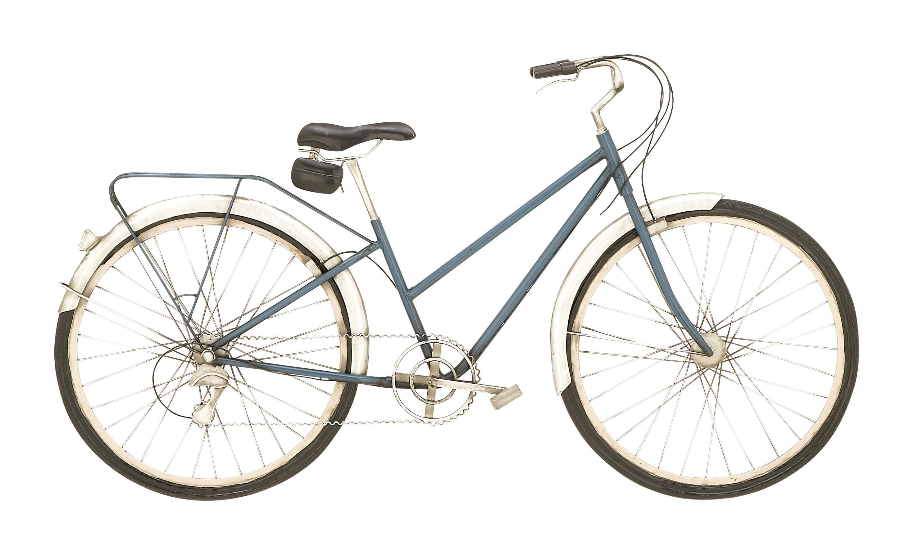 Industrial Brown and Black Iron Bicycle Wall Sculpture