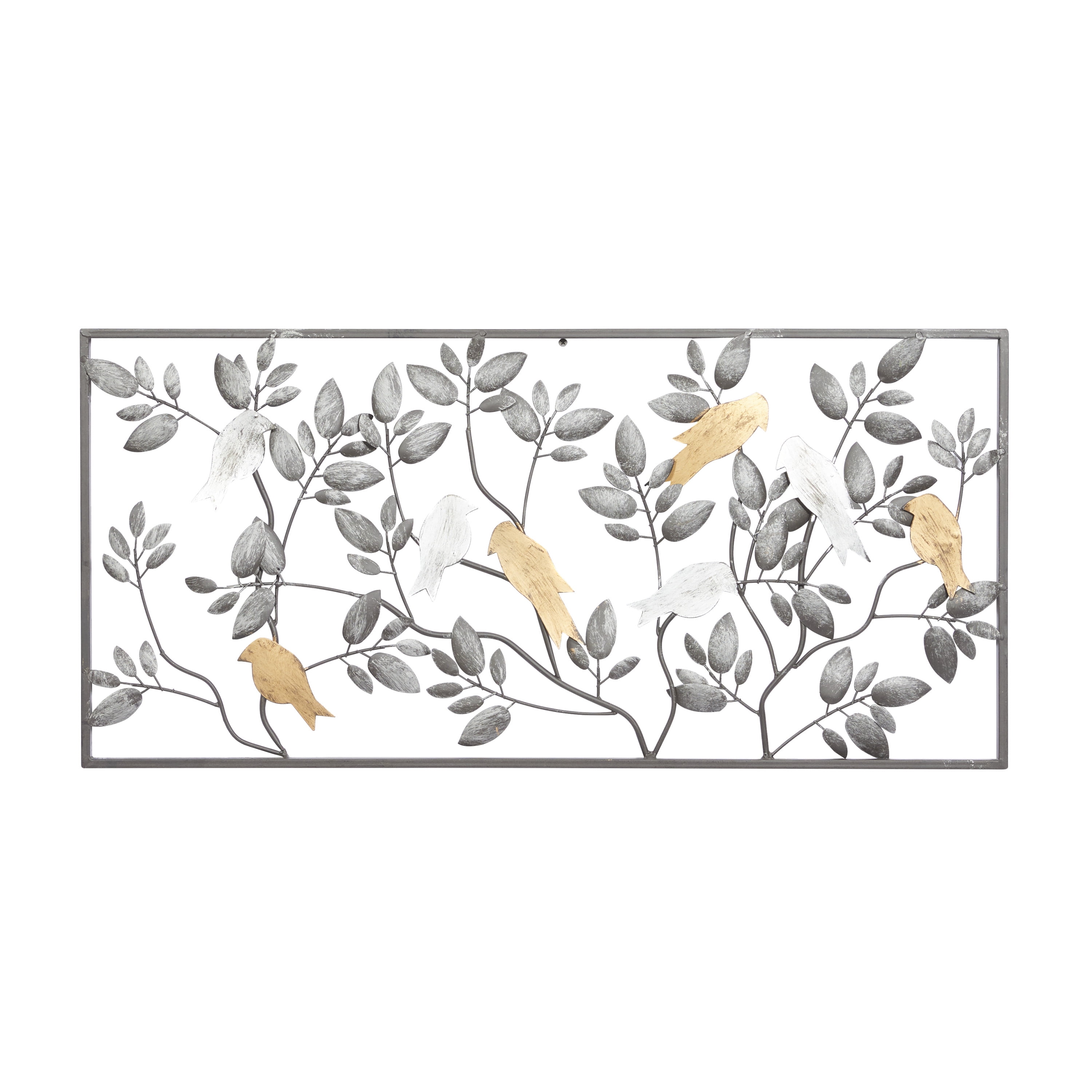 DecMode Black Metal Bird Wall Decor