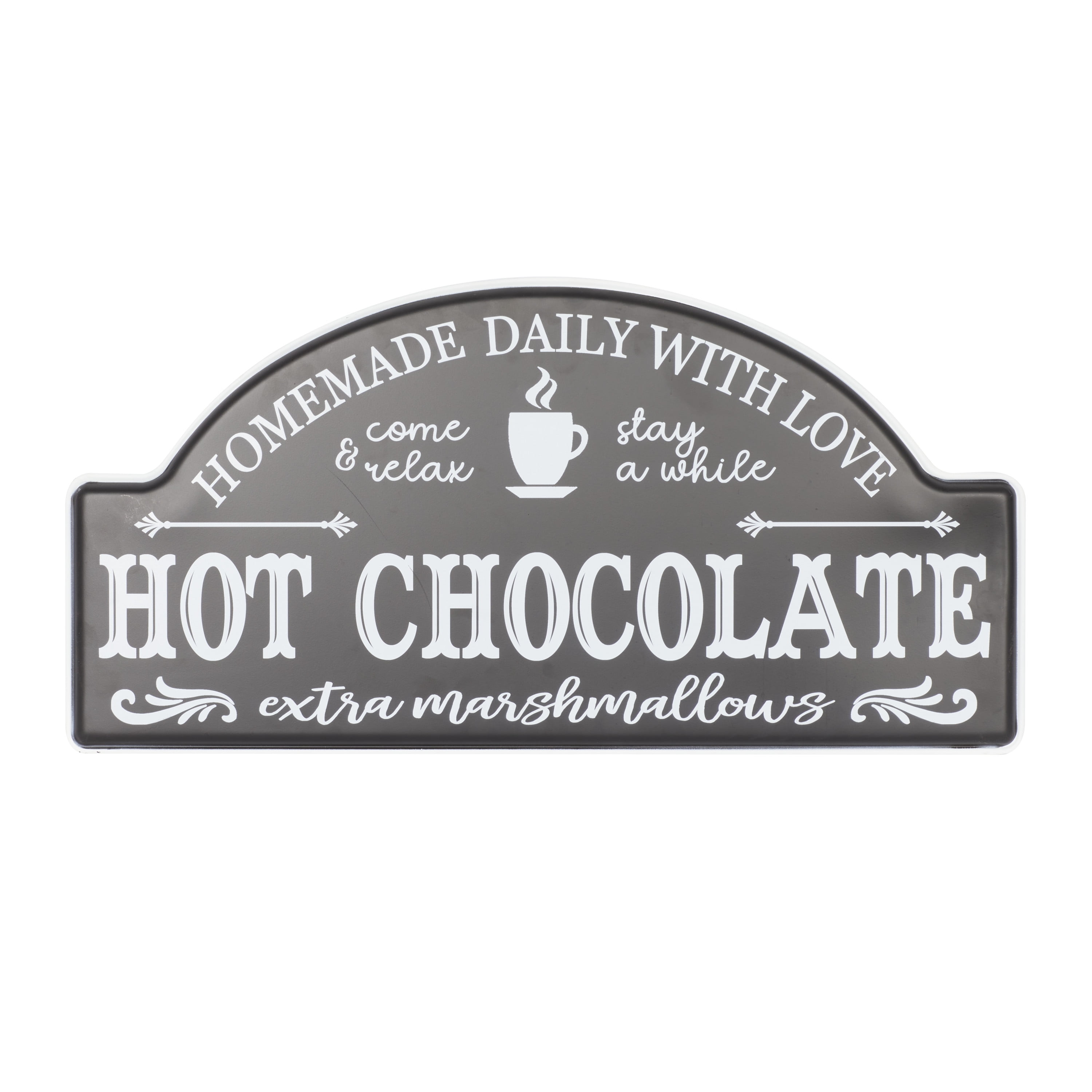 Black Iron Rustic Farmhouse Hot Chocolate Wall Sign