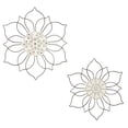 thumbnail image 1 of DecMode White Metal Floral Wall Decor (2 Count), 1 of 10
