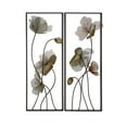 thumbnail image 1 of DecMode Black Metal Floral Wall Decor with Green and Orange Accents (2 Count), 1 of 13