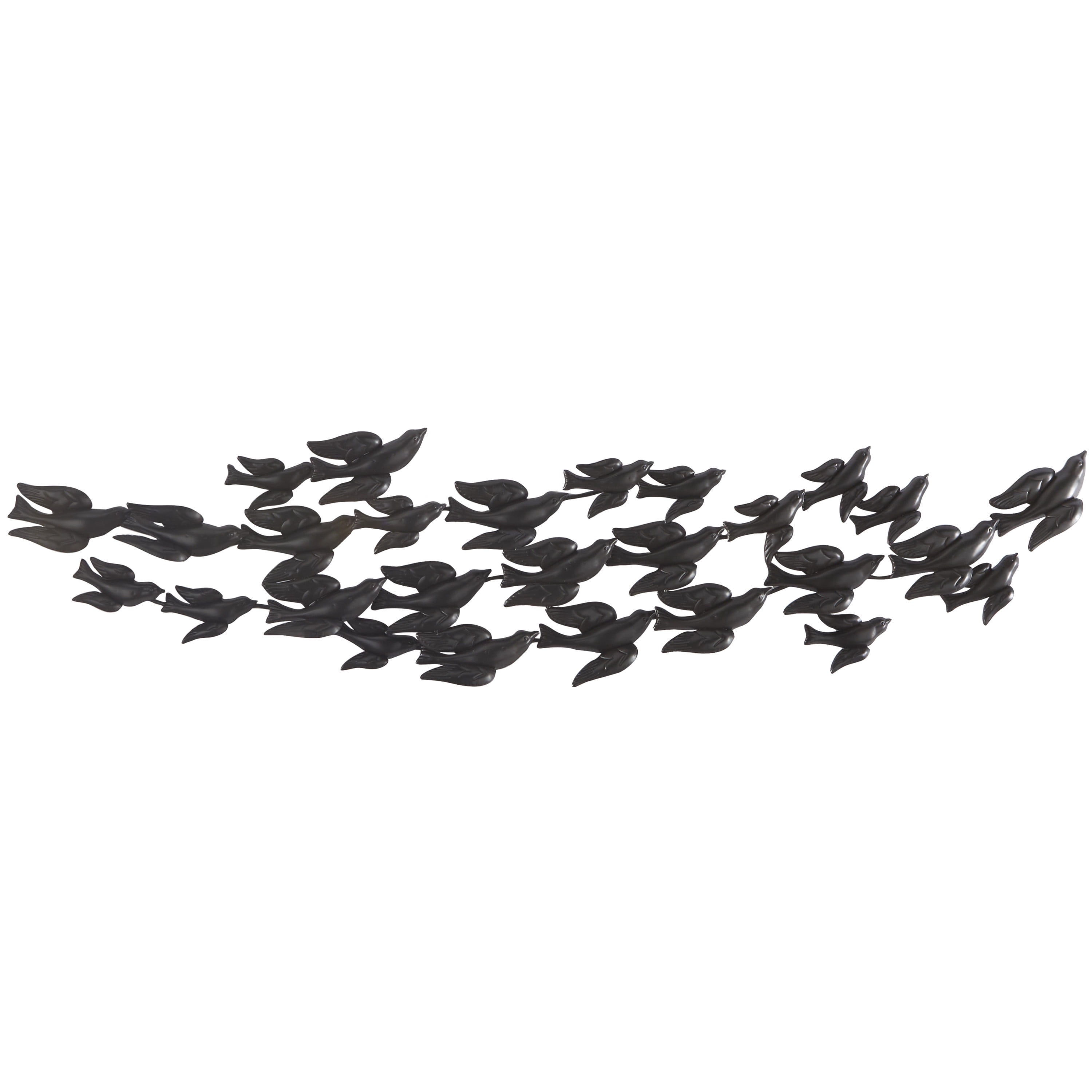 DecMode Black Metal Flying Flock Of Bird Wall Decor