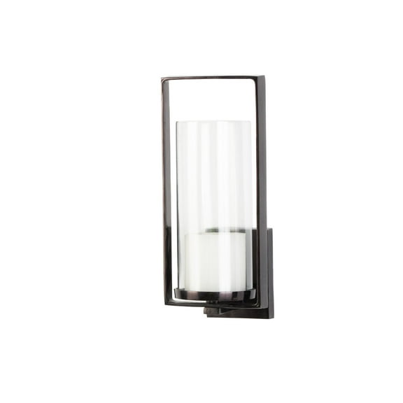 DecMode Black Metal Geometric Minimalistic Rectangular Wall Sconce