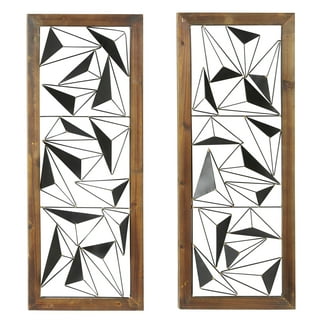 DecMode Black Metal Starburst Wall Decor with Crystal Embellishments (3  Count) 