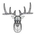 thumbnail image 1 of DecMode Black Metal Head Deer Wall Decor, 1 of 9