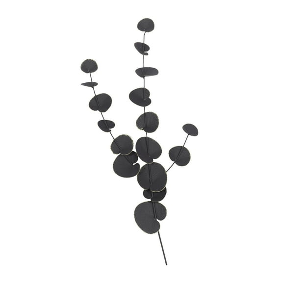 DecMode Black Metal Leaf Wall Decor