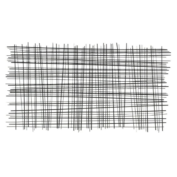 DecMode Black Metal Overlapping Lines Cross Hatch Geometric Wall Decor