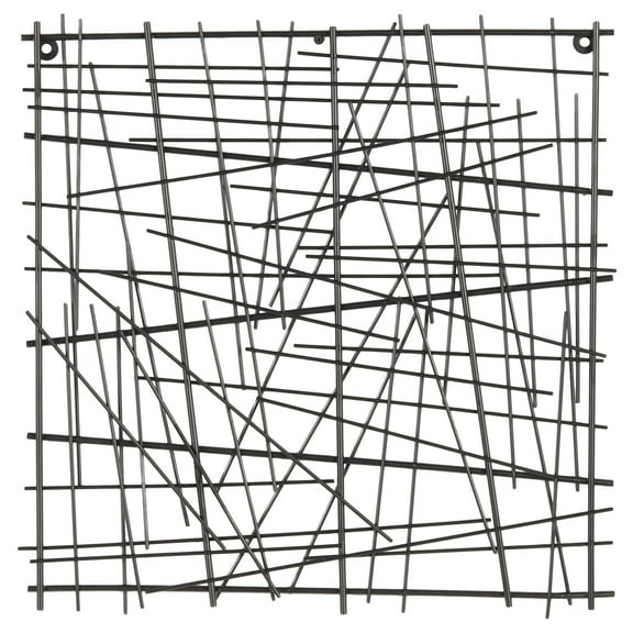 DecMode Black Metal Overlapping Sticks Abstract Wall Decor