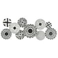 thumbnail image 1 of DecMode Black Metal Plate Wall Decor with Black Patterns, 1 of 8