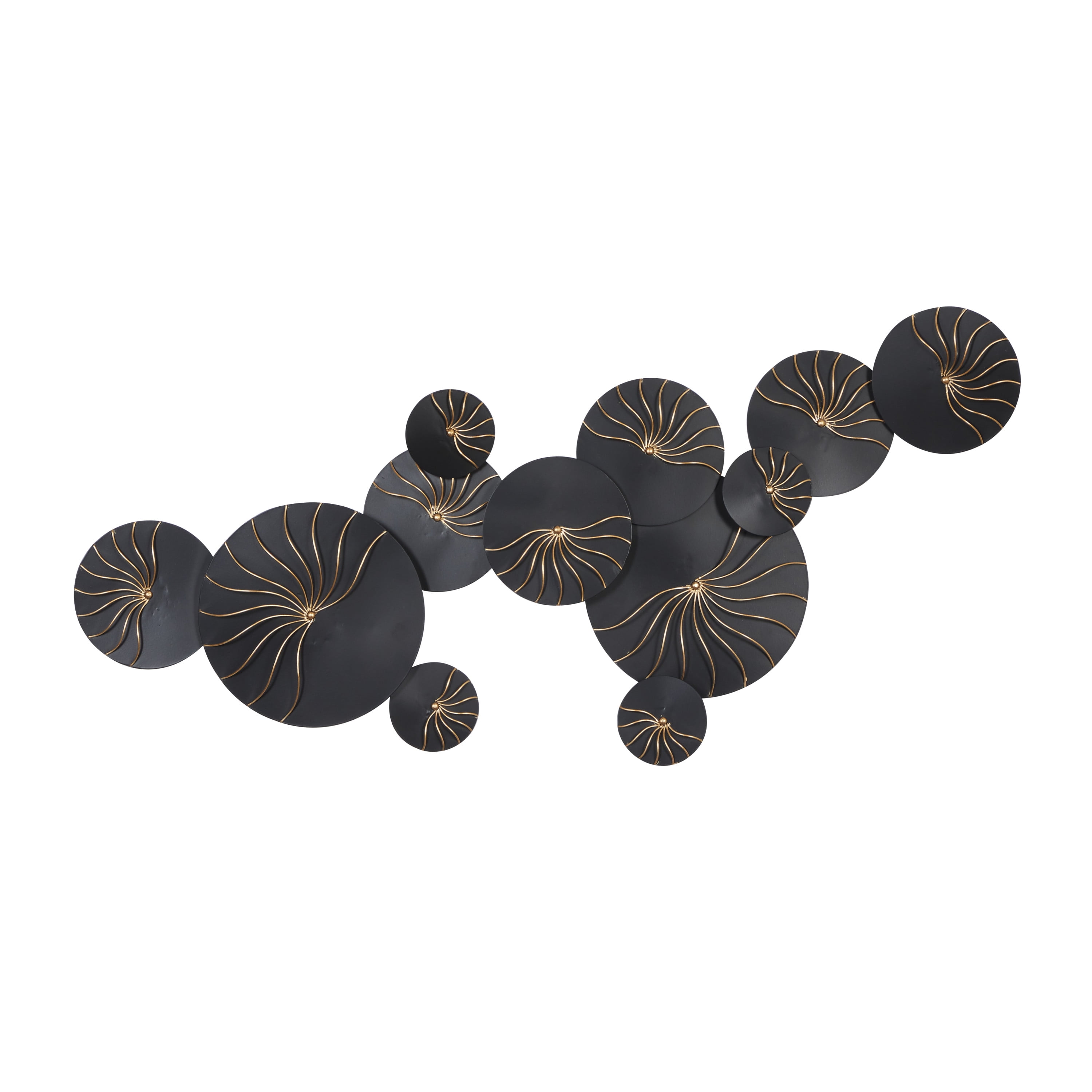 Free Shipping! DecMode Black Metal Plate Wall Decor with Gold Accents ...