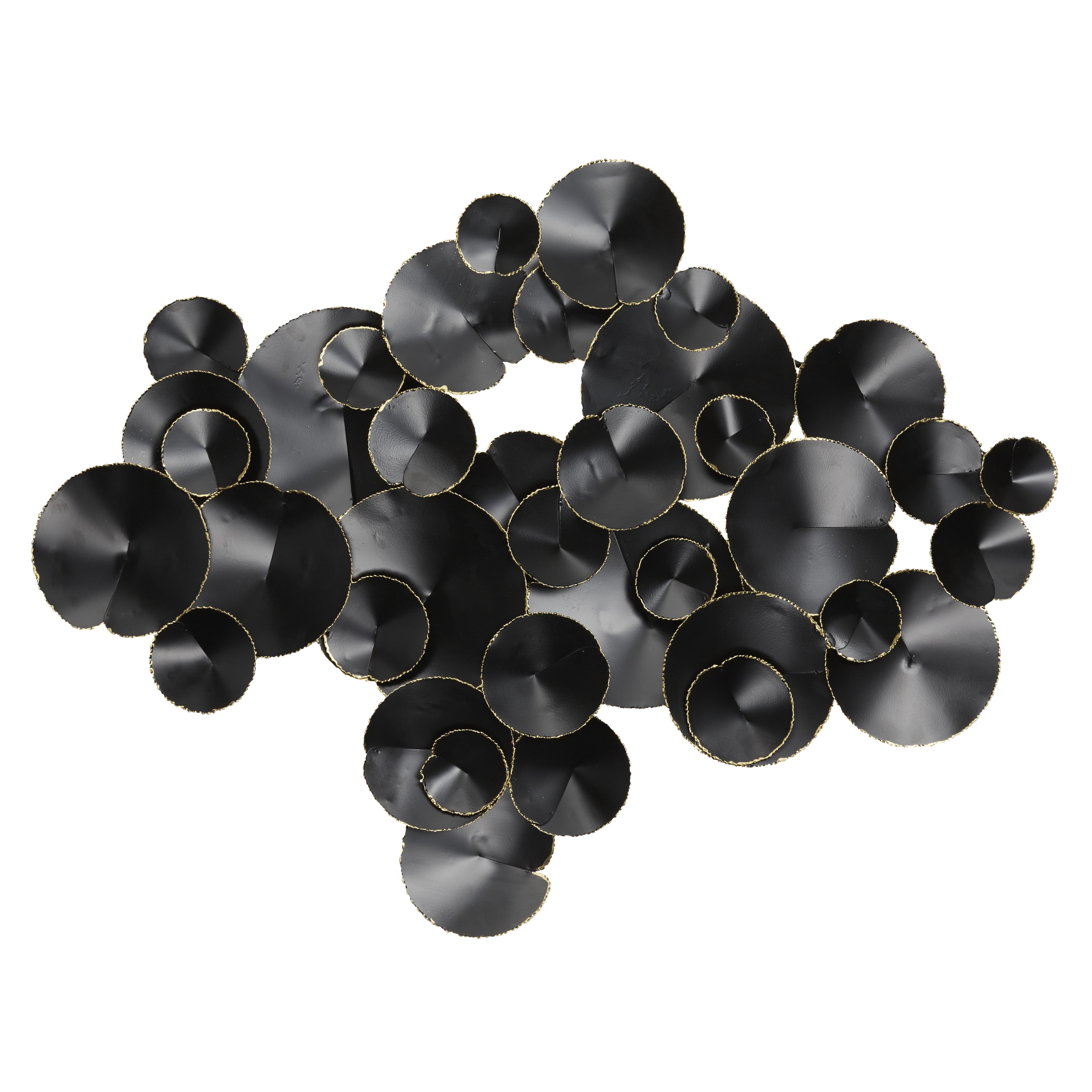 DecMode Black Metal Plate Wall Decor with Uneven Edges