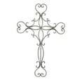 thumbnail image 1 of DecMode Black Metal Scroll Cross Wall Decor, 1 of 8
