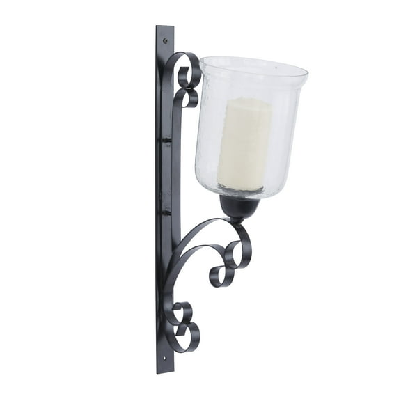 DecMode Black Metal Wall Sconce