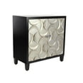 thumbnail image 1 of DecMode Black Modern Rectangular Wood Cabinet with Crescent Moon Pattern, 31"W x 32"H, 1 of 18