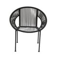 thumbnail image 1 of DecMode Black Plastic Rattan Contemporary Outdoor Chair, 29"W x 23"L x 30"H, featuring a Rounded Seat with Backrest, 1 of 13