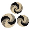 thumbnail image 1 of DecMode Black Seagrass Handmade Spiral Basket Plate Wall Decor (3 Count), 1 of 11