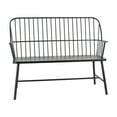 thumbnail image 1 of DecMode Black Traditional Outdoor, Entryway, Hallway, Bench with Metal Rod Backing and Armrests. 48"W x 19"L x 38"H, 1 of 14