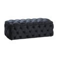 thumbnail image 1 of DecMode Black Traditonal Velvet with Tufted Upholstery Storage Bench, 47"W x 16"H, 1 of 15