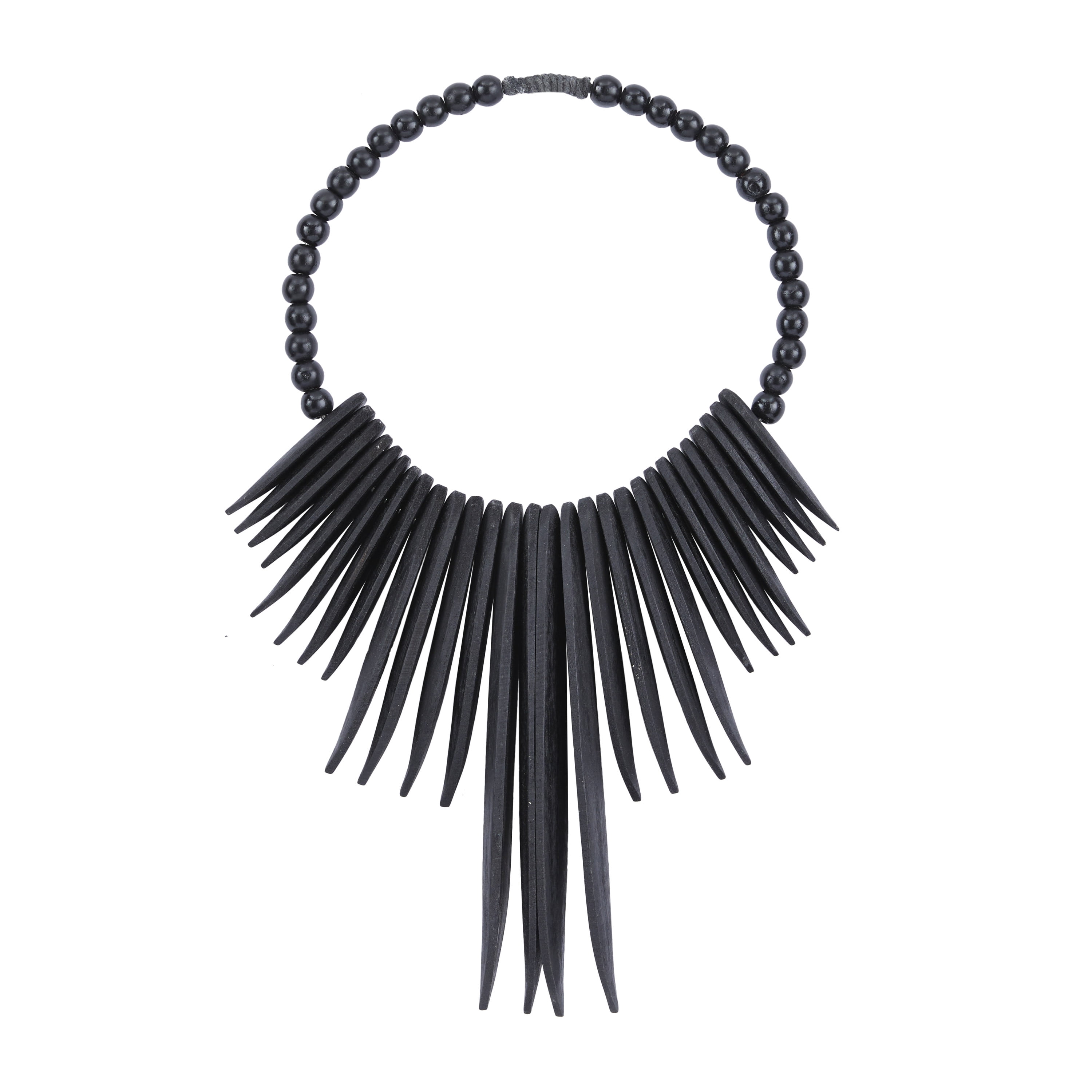 large black statement necklace | black and gold beads