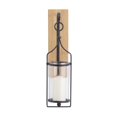 thumbnail image 1 of DecMode Black Wood Wall Sconce, 1 of 9