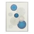 thumbnail image 1 of DecMode Blue Canvas Contemporary Radial Circles Framed Wall Art, 1 of 9