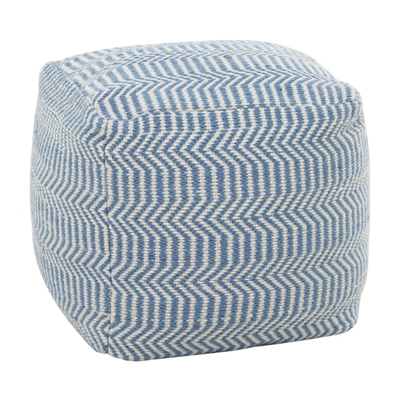 DecMode Blue Fabric Pouf