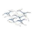 thumbnail image 1 of DecMode Blue Metal Bird Wall Decor with Brown Distressed Accents, 1 of 9