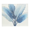 thumbnail image 1 of DecMode Blue Metal Leaf Palm Tree Wall Decor with Gold Foil Accents and White Speckled Details, 1 of 12