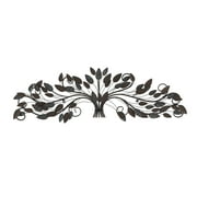 DecMode Blue Metal Leaf Wall Decor